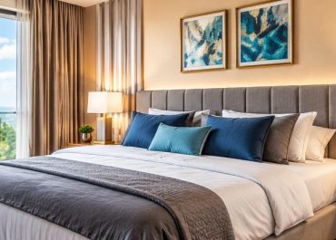 Bedroom interior of an apartment at Riverfront Residences, Abuja