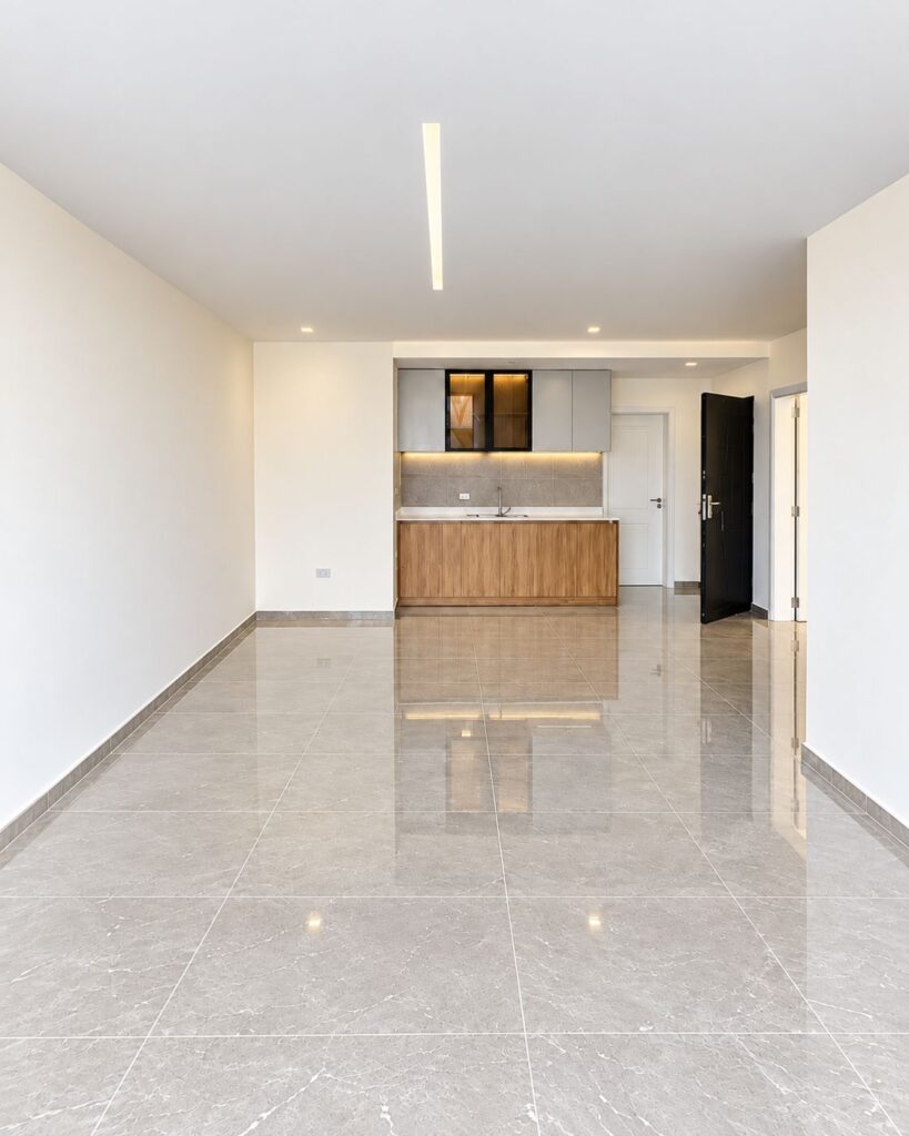 Open-plan living room and kitchen